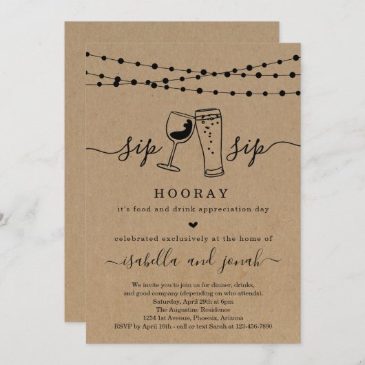 ディナおもしろいーパーティの招待状 招待状 (正面/裏面)