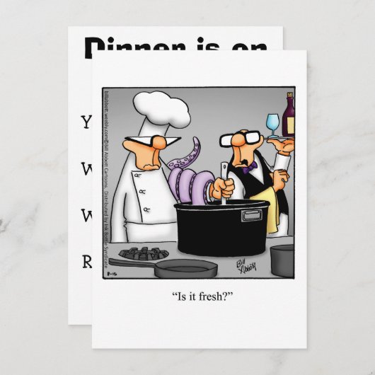 ディナおもしろいー招待状「斑点」ユーモア 招待状 (正面/裏面)