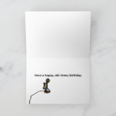 ディナおもしろいー誕生日中に電話をじっと見る カード (内部)