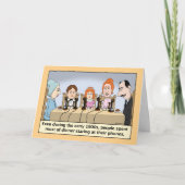 ディナおもしろいー誕生日中に電話をじっと見る カード (正面)