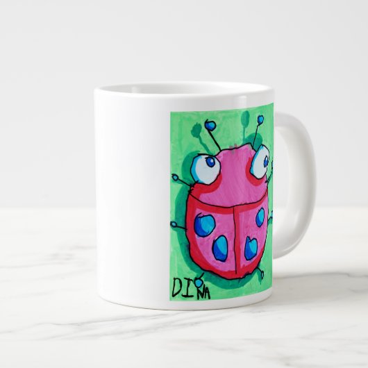 ディナのてんとう虫(二重像)のジャンボサイズ ジャンボコーヒーマグカップ (正面右)