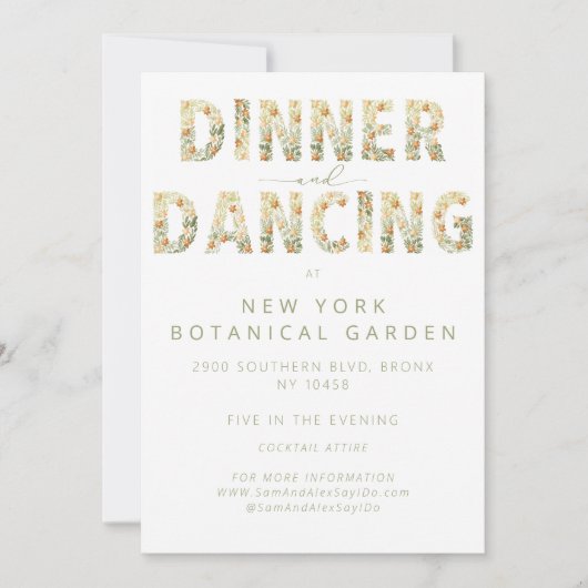 ディナはっきりしたー&踊り披露宴結婚フローラ 招待状 (正面)