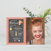 ディナイタリアンーバースデーパーティーチョークピザ招待状 招待状 (スタンド正面)