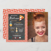 ディナイタリアンーバースデーパーティーチョークピザ招待状 招待状 (正面/裏面)