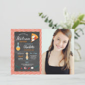 ディナイタリアンーバースデーパーティーチョークピザ招待状 招待状 (スタンド正面)