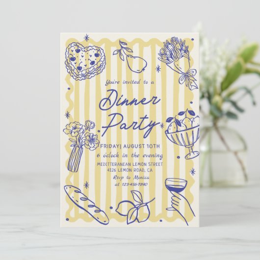 ディナイタリアンーラドルチェヴィータ誕生日招待状 招待状 (スタンド正面)