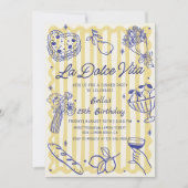 ディナイタリアンーラドルチェヴィータ誕生日招待状 招待状 (正面)