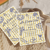 ディナイタリアンーラドルチェヴィータ誕生日招待状