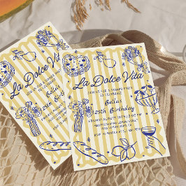 ディナイタリアンーラドルチェヴィータ誕生日招待状 招待状