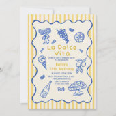 ディナイタリアンーラドルチェヴィータ誕生日招待状 招待状 (正面)