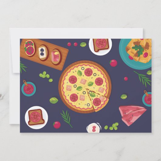 ディナイタリアンー誕生日パーティーピザランチ写真 招待状 (裏面)