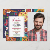 ディナイタリアンー誕生日パーティーピザランチ写真 招待状 (正面/裏面)