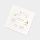 ディナエレガントイタリアンー | 結婚金ゴールド 箔ナプキン (左)