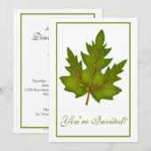 ディナエレガントーパーティの招待状秋の葉3 招待状 (正面/裏面)