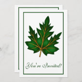 ディナエレガントーパーティの招待状秋リーフ4 招待状 (正面/裏面)