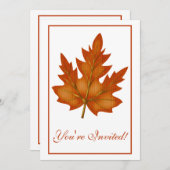 ディナエレガントーパーティの招待状秋リーフ5 招待状 (正面/裏面)