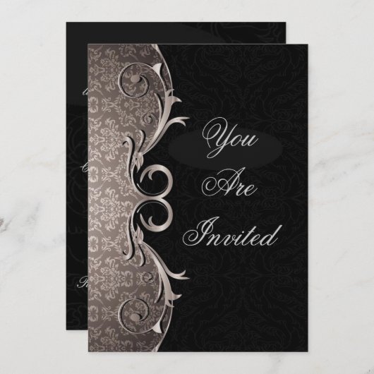 ディナエレガント企業のーパーティの招待状 招待状 (正面/裏面)