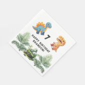 ディナソーキッズバースデーパーティー スタンダードランチョンナプキン (角)