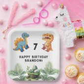 ディナソーキッズバースデーパーティー ペーパープレート (パーティー)