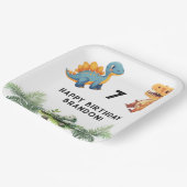 ディナソーキッズバースデーパーティー ペーパープレート (傾斜あり)