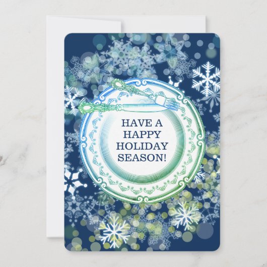 ディナファンシーープレートシェフケータリングクリスマス休暇 シーズンカード (正面)