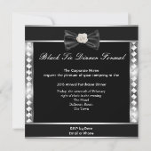 ディナフォーマルーパーティーホワイトブラックタイハリウッド 招待状 (裏面)