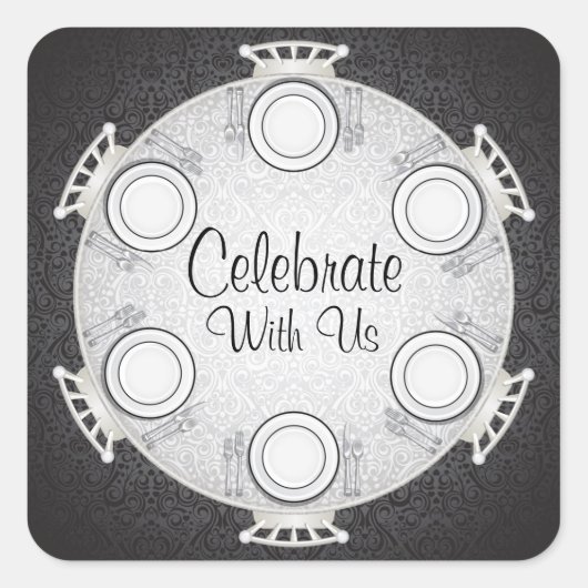 ディナフォーマルー招待状シール スクエアシール (正面)