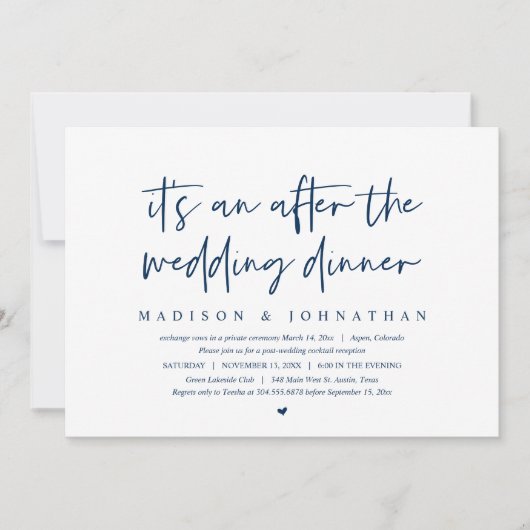 ディナモダンー・インビタ結婚ット後の駆け落ち 招待状 (正面)