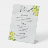 ディナモダン結婚ーメニューウォーターカラーレモン 台座サイン (正面)