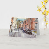 ディナントベルギー通りシーンウォーターカラー カード (黄色い花)