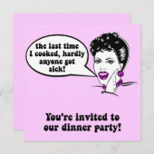 ディナーおもしろいパーティー 招待状 (正面/裏面)