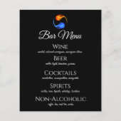 ディナーとバーメニューツイン結婚フレームのテーマ – ブラック (裏面)