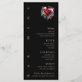 ディナーとバーメニューモダン – ハート型バラ メニュー (裏面)