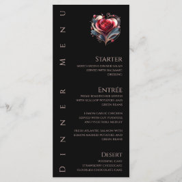 ディナーとバーメニューモダン – ハート型バラ メニュー