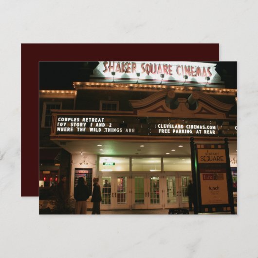 ディナーと映画の応答カード 出欠カード (正面/裏面)