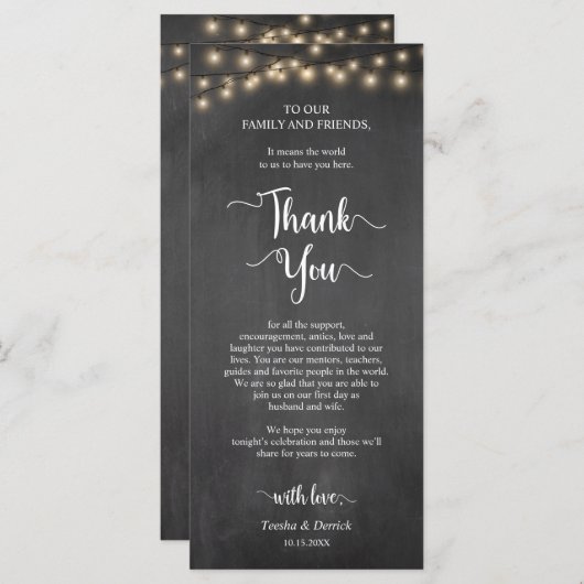 ディナーの場所設定ありがと素朴うカード プログラム (正面/裏面)