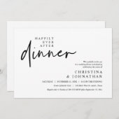 ディナーの結婚式の後ずっと楽しモダンく 招待状 (正面/裏面)