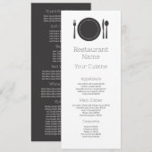 ディナーの設定, レストラン スリムライン メニュー (正面/裏面)