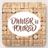 ディナーはワインのコルクを注ぐ コースター (正面)