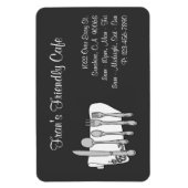 ディナーウェアレストラン白黒カスタムマグネット マグネット (縦)