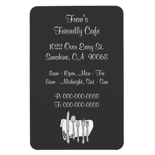 ディナーウェアレストラン白黒カスタムマグネット マグネット (縦)