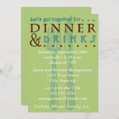 ディナーコンテンポラリーパーティー 招待状 (正面/裏面)