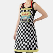 ディナーサインレトロ50sミッドセンチュリーモダンブラックチェック エプロン (インサイチュ)