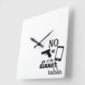 ディナーテーブルに電話がないReady カスタマイズ to スクエア壁時計 (傾斜)