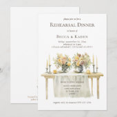 ディナーテーブルリハーサルディナー 招待状 (正面/裏面)