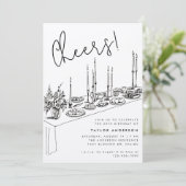 ディナーテーブル応援スケッチ30th誕生日パーティー 招待状 (スタンド正面)