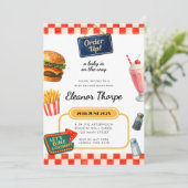 ディナーテーマベビーシャワー招待状 招待状 (スタンド正面)