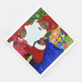 ディナーナプキンズ – クリスマステーブル衣服ブラックサンタ (コーナー)