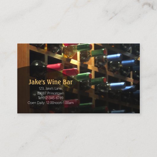 ディナーバーレストランワインボトル 名刺 (正面)