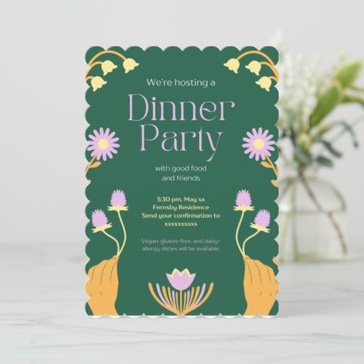 ディナーパーティの招待状エリート 招待状 (スタンド正面)